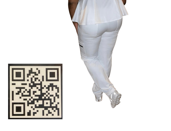 Peplum Scrub pants - White - Nursing Scrubs For Sale
